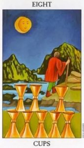 The Eight of Cups Tarot Card (Upright)