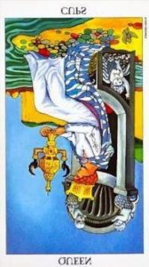 The Queen of Cups Tarot Card (Reversed)