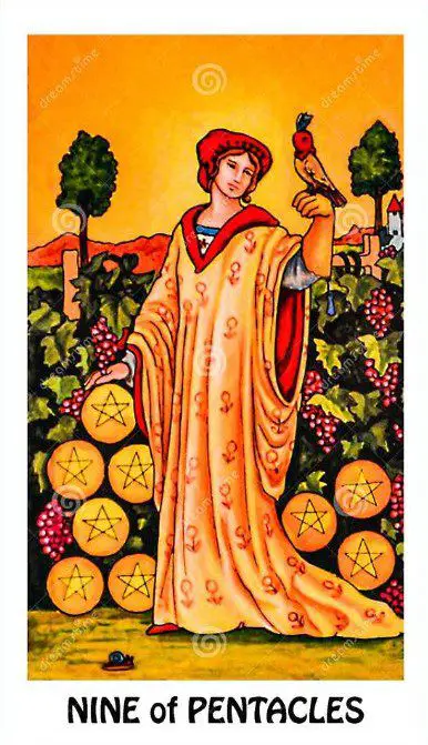 All About The Nine Of Pentacles Tarot Card The Nine Of Pentacles