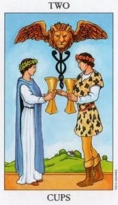 The Two of Cups Tarot Card (Upright)