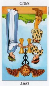 The Two of Cups Tarot Card (Reversed)