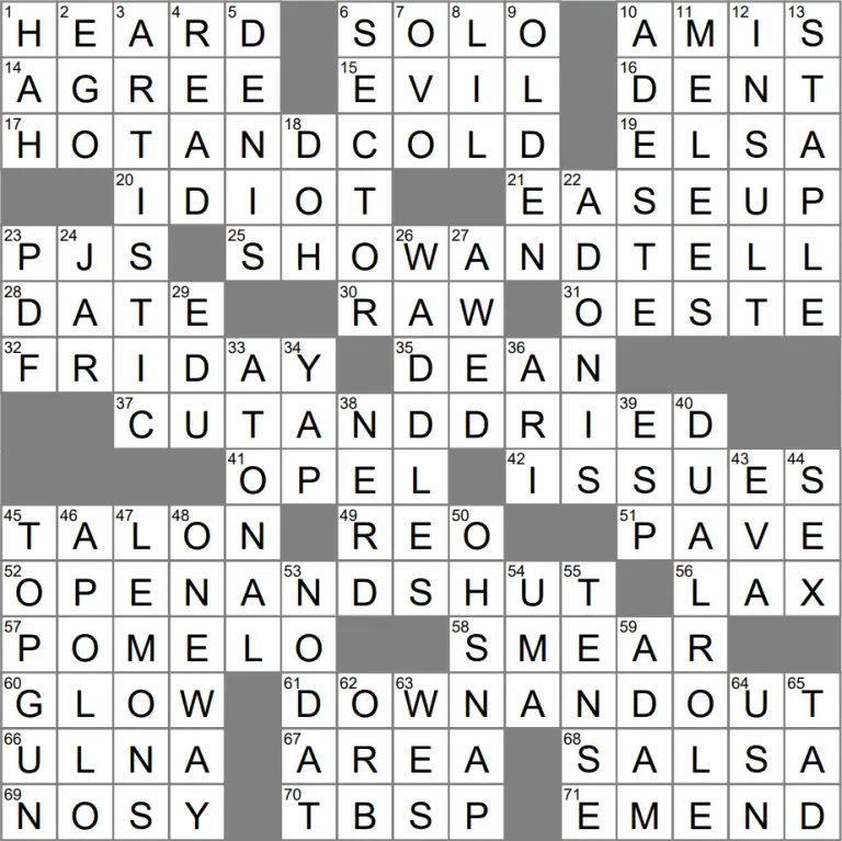 LA TIMES Crossword February 29 2024 Answers All LA TIMES Crossword