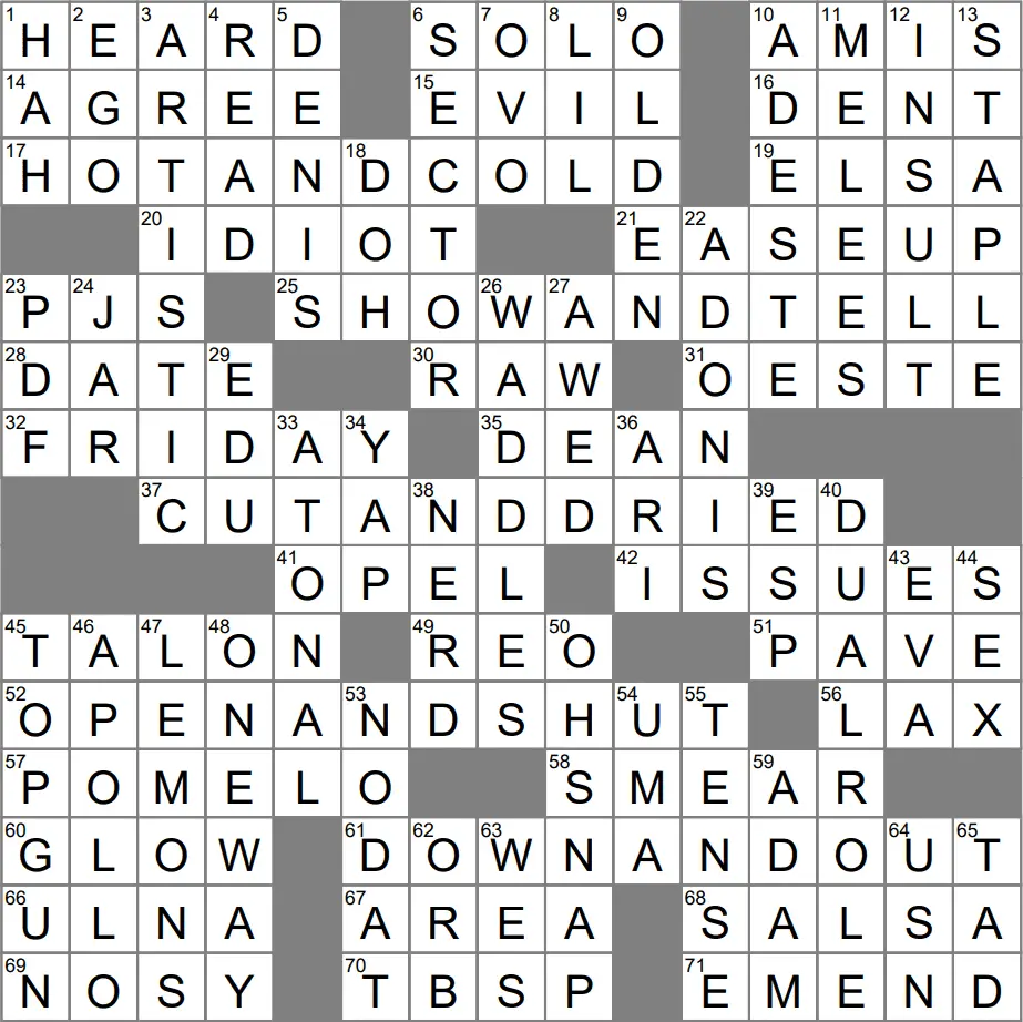 LA TIMES Crossword Puzzle Answers Today February 29, 2024