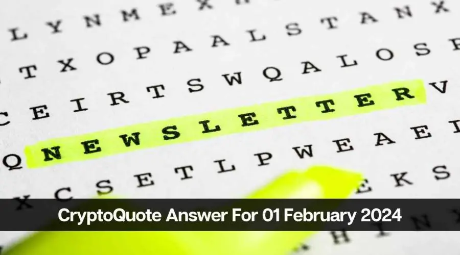 CryptoQuote Answer For Today 01 February 2024